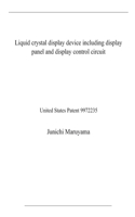 Liquid crystal display device including display panel and display control circuit: United States Patent 9972235