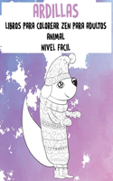 Libros para colorear Zen para adultos - Nivel fácil - Animal - Ardillas