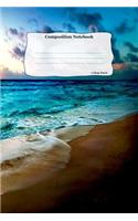 Composition Notebook: Relaxing Beach Day Theme Cover College Ruled Blank Line Paper Journal for Creative ideas and Vacation Planning