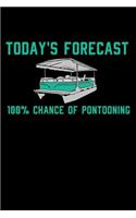 Today's Forecast 100% Chance Of Pontooning: 120 Pages I 6x9 I Lined I Funny Boating, Sailing & Vacation Gifts