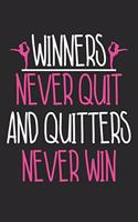 Gymnastics Notebook - Winners Never Quit Motivating Gymnastics Gymnast - Gymnastics Journal