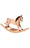 Horse Illustration School Composition Book Equine Wooden Rocking Horse: Horse Picture Equine Covers Composition Books Notebooks (Notebook, Diary, Blank Book)