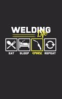 Welding life: 6x9 Welding - blank with numbers paper - notebook - notes