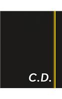 C.D.: Classic Monogram Lined Notebook Personalized With Two Initials - Matte Softcover Professional Style Paperback Journal Perfect Gift for Men and Women