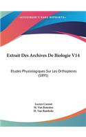 Extrait Des Archives De Biologie V14
