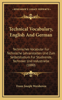 Technical Vocabulary, English and German