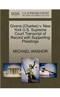 Givens (Charles) V. New York U.S. Supreme Court Transcript of Record with Supporting Pleadings