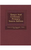 Essays and Criticism - Primary Source Edition: (English)