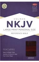 NKJV Large Print Personal Size Reference Bible, Saddle Brown LeatherTouch