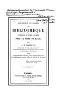 Description d'un projet de bibliothèque composé à Rome en 1833