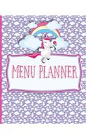 Menu Planner: Daily Meal Planner Journal for your Family - Cute Unicorns Cover(Menu Planner)