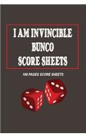 I Am Invincible Bunco Score Sheets