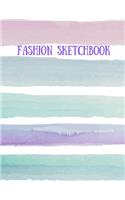 Fashion Sketckbook: Fashion Designer Notebook With Prompts To Create Your Own Designs - Colorful Stripe