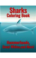 Shark coloring book hammerheads, great, and more!
