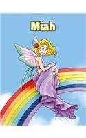 Miah: Personalized Composition Notebook - Wide Ruled (Lined) Journal. Rainbow Fairy Cartoon Cover. For Grade Students, Elementary, Primary, Middle School,