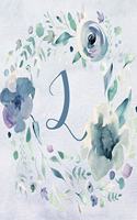 Notebook 6"x9", Letter L - Blue Purple Floral Design: College-ruled, lined format exercise book with flowers, alphabet letters, initials series.(12 Letter/Initial L - Blue Purple Floral Design Notebook 6"x9")
