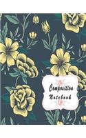 Composition Notebook: Yellow Vintage Floral Background Pattern Perfect for All Your Writing, Journaling, Note Taking, and List Making Needs Textured College Ruled Lecture