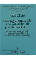 Raumordnungsziele Und Zulaessigkeit Privater Vorhaben