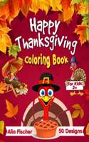 Happy Thanksgiving Coloring Book for Kids 3+