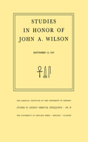 Studies in Honor of John A. Wilson