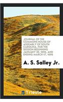 Journal of the Commons House of Assembly of South Carolina, for the session beginning january 30, 1696, and ending march 17, 1696