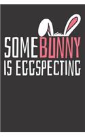 Notebook: Easter Pregnancy Announcemen Bunny Mom To Be Cute Dot Grid 6x9 120 Pages Journal