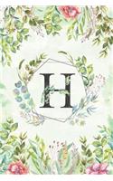H - Monogrammed Floral Journal