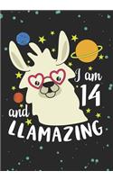 I Am 14 And Llamazing: Blank Lined Journal Notebook for Girls who loves Llama, Kids Birthday present and Youngster Llama Baby lover Gift