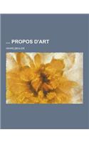 Propos D'Art