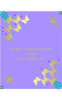 Table Reservation For Restaurant