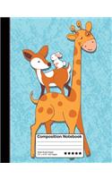 Rabbit Fox Giraffe School Friends Composition Notebook
