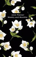 2020 Planner Weekly and Monthly: Calendar Planner with 12 Months and 53 weeks for Organizer Agenda Schedule Notebook Journal and Business with Jasmine Flower Theme
