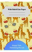 Cute Giraffe Theme Wide Ruled Line Paper