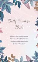 Daily Planner 2020 Schedule a Day. Monthly Calendar. Daily Goals. Tasks. For Tomorrow. Gratitude. Weather / Mood Tracker. Meal Plan. Water Intake.