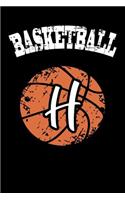 H Monogram Initial Basketball Journal