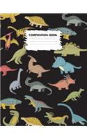 Composition Book: Dinosaur Composition Book, Journal For Kids, 120 Pages, Wide Ruled Book, 8.5" x 11", Dinosaurs On Cover