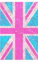 Pink Union Jack Journal Notebook: Blank Floral Lined Ruled for Writing 6x9 120 Pages