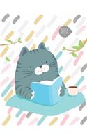 Notebook: Cute Cat Cover and Dot Graph Line Sketch Pages, Extra Large (8.5 X 11) Inches, 110 Pages, White Paper, Sketch, Draw and Paint