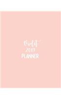 Violet 2019 Planner: Calendar with Daily Task Checklist, Organizer, Journal Notebook and Initial Name on Plain Color Cover (Jan Through Dec), Violet 2019 Planner