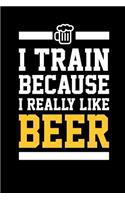 I Train Because I Really Like Beer: Blank Lined Journal