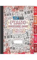 Piano Homework Book and Practice Tracker: Red (8.5x11) (76 Pages)