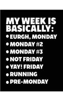 My Week Is Basically: -Eurgh, Monday -Monday #2 -Monday #3 -Not Friday - Yay! Friday - Running - Pre-Monday: Composition Notebook Journal