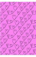 Journal Notebook Scribbly Hearts Pattern 3: 110 Page Plain Blank Journal For Drawing, Writing, Doodling In Portable 6 x 9 Size.(48 My Favorite Plain Journal 2)