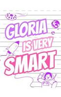 Gloria Is Very Smart: Primary Writing Tablet for Kids Learning to Write, Personalized Book with Child's Name for Girls, 65 Sheets of Practice Paper, 1" Ruling, Preschool,