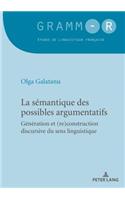 La Sémantique Des Possibles Argumentatifs