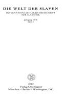 Die Welt Der Slaven. Jahrgang LVII (2012) Heft 2