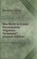 Was Bleibt in Einem Permanenten Magneten Permanent? . (German Edition)