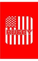 Rugby: Dot Grid Journal - Rugby USA Flag Black Rugby Player Boy Gift - Red Dotted Diary, Planner, Gratitude, Writing, Travel, Goal, Bullet Notebook - 6x9 1