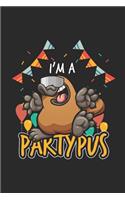 I'm A Partypus: Platypuses Notebook, Graph Paper (6 x 9 - 120 pages) Animal Themed Notebook for Daily Journal, Diary, and Gift