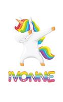 Ivonne: Ivonne 6x9 Journal Notebook Dabbing Unicorn Rainbow